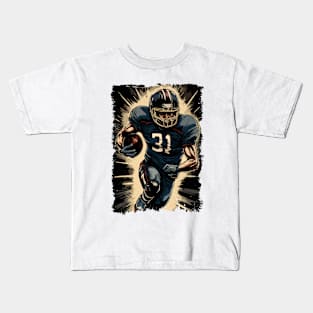 ✪ Football Player Portrait ☛ Abstract Vector Art Illustration Kids T-Shirt